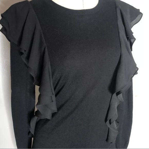 Ralph Lauren Black Ruffled  Sweater Dress size‎ XS EUC - Picture 1 of 7